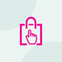Icon mit Einkaufstasche und einer Hand